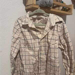H&M Cream and Black Checkered Kids Shirt